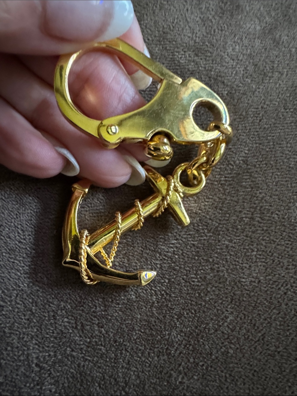 Celine Gold Anchor Keychain Clip Or Bag Charm - Picture 5 of 6
